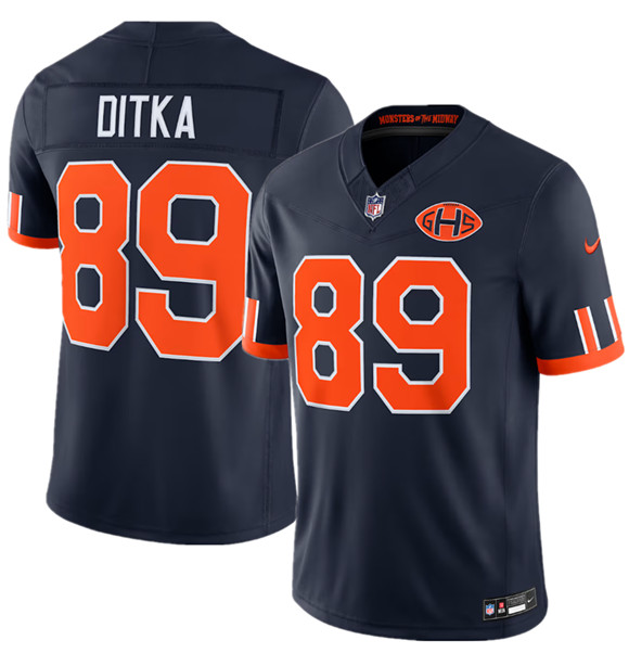 Chicago Bears #89 Mike Ditka Navy 2026 F.U.S.E. Rivalries Collection Limited Football Stitched Jersey Chicago Bears #89 Mike Ditka Navy 2026 F.U.S.E. Rivalries Collection Limited Football Stitched Jersey