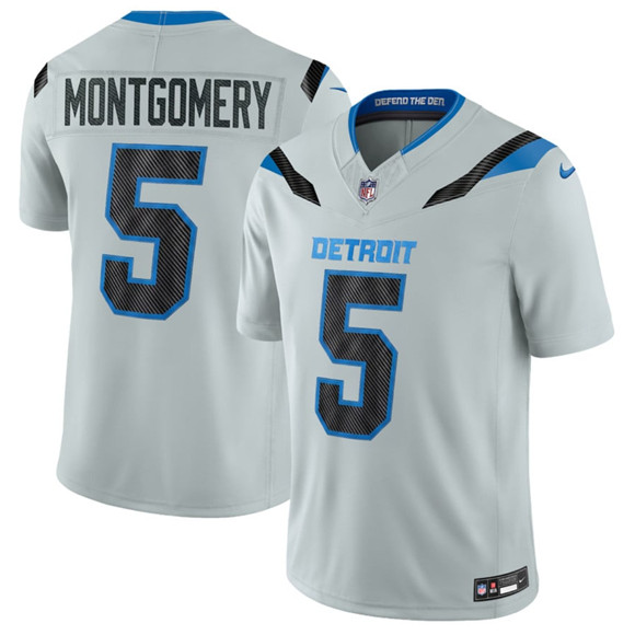 Detroit Lions #5 David Montgomery Silver 2026 F.U.S.E. Rivalries Collection Limited Football Stitched Jersey