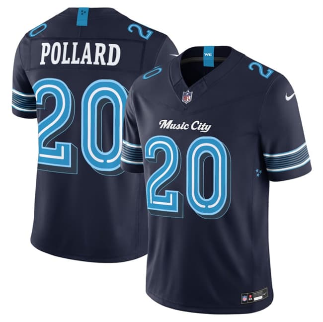 Tennessee Titans #20 Tony Pollard Navy 2026 F.U.S.E. 'Music City' Rivalries Collection Limited Football Stitched Jersey Tennessee Titans #20 Tony Pollard Navy 2026 F.U.S.E. 'Music City' Rivalries Collection Limited Football Stitched Jersey