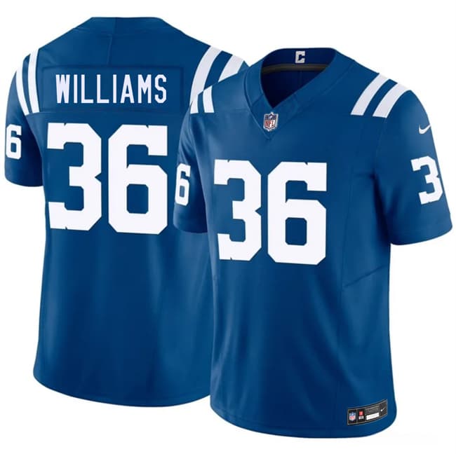 Indianapolis Colts #36 Roydell Williams Blue 2026 F.U.S.E. Vapor Limited Football Stitched Jersey Indianapolis Colts #36 Roydell Williams Blue 2026 F.U.S.E. Vapor Limited Football Stitched Jersey