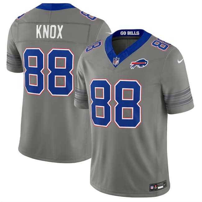 Buffalo Bills #88 Dawson Knox Gray F.U.S.E. 2026 Nickel City Vapor Football Stitched Jersey Buffalo Bills #88 Dawson Knox Gray F.U.S.E. 2026 Nickel City Vapor Football Stitched Jersey