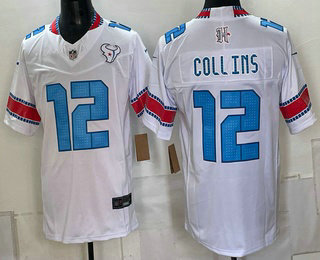 Houston Texans #12 Nico Collins White 2026 FUSE Rivalries Collection Limited Stitched Jersey Houston Texans #12 Nico Collins White 2026 FUSE Rivalries Collection Limited Stitched Jersey