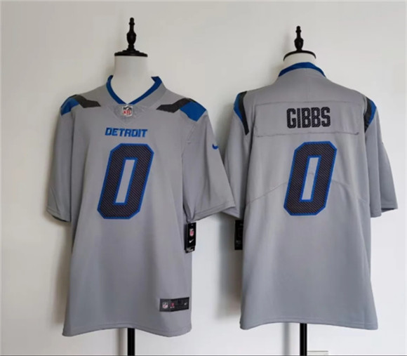 Detroit Lions #0 Jahmyr Gibbs Silver 2026 Rivalries Collection Limited Football Stitched Jersey