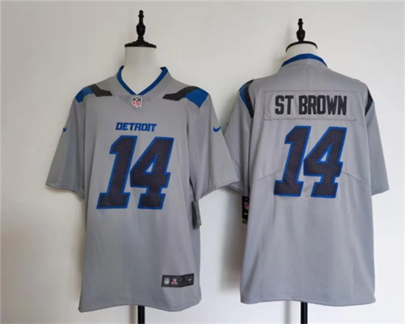 Detroit Lions #14 Amon-Ra St. Brown Silver 2026 Rivalries Collection Limited Football Stitched Jersey