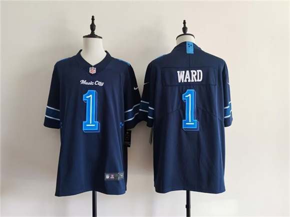 Tennessee Titans #1 Cameron Ward Navy 2026 'Music City' Rivalries Collection Limited Football Stitched Jersey