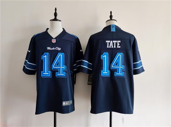 Tennessee Titans #14 Carnell Tate Navy 2026 'Music City' Rivalries Collection Limited Football Stitched Jersey Tennessee Titans #14 Carnell Tate Navy 2026 'Music City' Rivalries Collection Limited Football Stitched Jersey