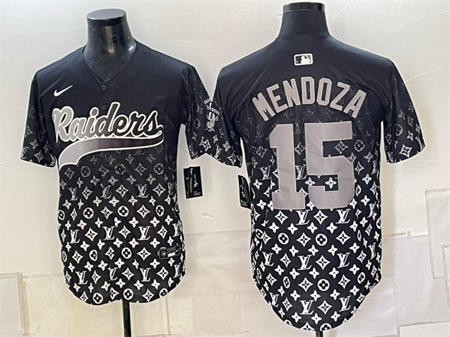 Las Vegas Raiders #15 Fernando Mendoza Black Vapor Limited Stitched Baseball Jersey