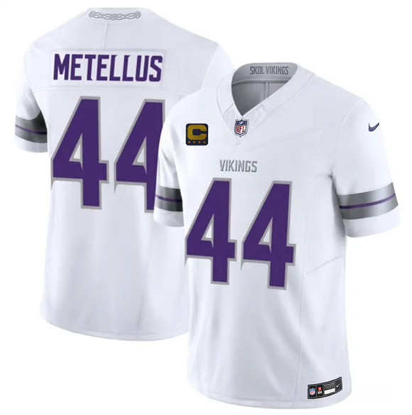 Minnesota Vikings #44 Josh Metellus White 2026 F.U.S.E. 4-Star C Patch Winter Warrior Limited Football Stitched Jersey