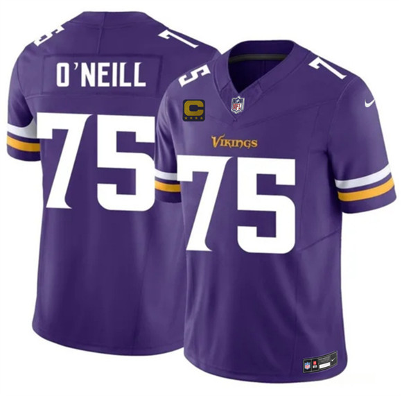 Minnesota Vikings #75 Brian O'Neill Purple 2026 F.U.S.E. 4-Star C Patch Vapor Untouchable Limited Football Stitched Jersey Minnesota Vikings #75 Brian O'Neill Purple 2026 F.U.S.E. 4-Star C Patch Vapor Untouchable Limited Football Stitched Jersey