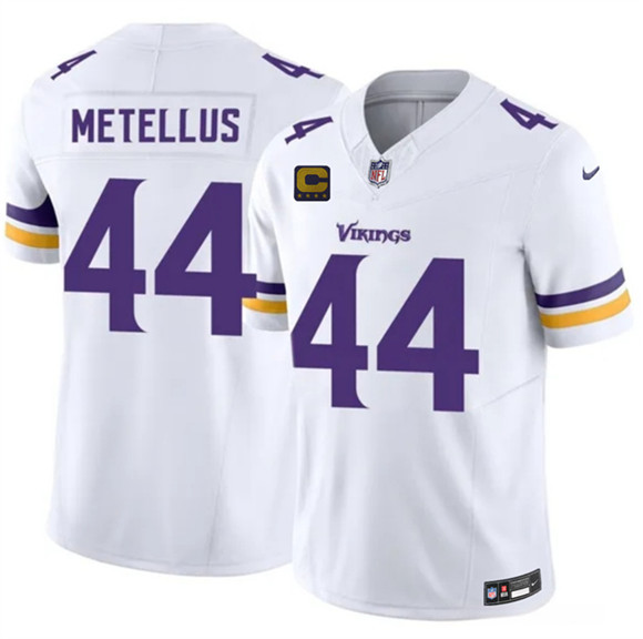 Minnesota Vikings #44 Josh Metellus White 2026 F.U.S.E. 4-Star C Patch Vapor Untouchable Limited Football Stitched Jersey