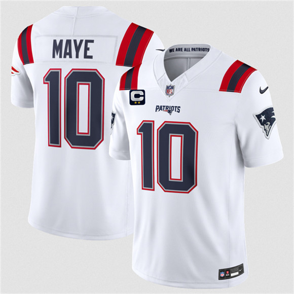New England Patriots #10 Drake Maye White 2026 F.U.S.E. 2-Star C Pach Vapor Limited Football Stitched Jersey