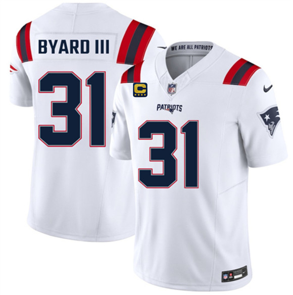 New England Patriots #31 Kevin Byard III White 2026 F.U.S.E. 4-Star C Pach Vapor Limited Football Stitched Jersey
