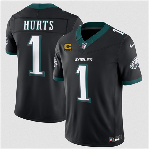 Philadelphia Eagles #1 Jalen Hurts Black 2026 F.U.S.E. 4-Star C Patch Vapor Untouchable Limited Football Stitched Jersey