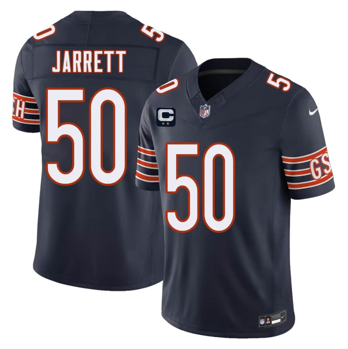 Chicago Bears #50 Grady Jarrett Navy 2026 F.U.S.E. 2-Star C Patch Vapor Untouchable Limited Football Stitched Jersey Chicago Bears #50 Grady Jarrett Navy 2026 F.U.S.E. 2-Star C Patch Vapor Untouchable Limited Football Stitched Jersey