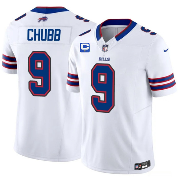 Buffalo Bills #9 Bradley Chubb White 2026 F.U.S.E. 1-Star C Patch Vapor Untouchable Limited Football Stitched Jersey Buffalo Bills #9 Bradley Chubb White 2026 F.U.S.E. 1-Star C Patch Vapor Untouchable Limited Football Stitched Jersey