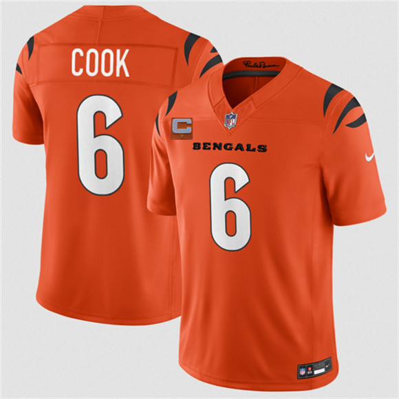 Cincinnati Bengals #6 Bryan Cook Orange 2026 F.U.S.E. 1-Star C Patch Vapor Limited Football Stitched Jersey