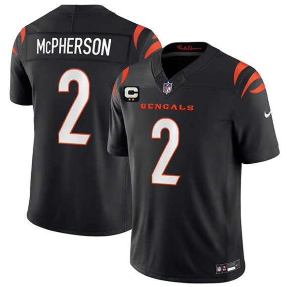 Cincinnati Bengals #2 Evan McPherson Black 2026 F.U.S.E. 2-Star C Patch Vapor Untouchable Limited Football Stitched Jersey