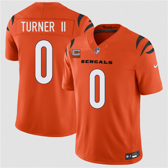 Cincinnati Bengals #0 DJ Turner II Orange 2026 F.U.S.E. 1-Star C Patch Vapor Untouchable Limited Football Stitched Jersey