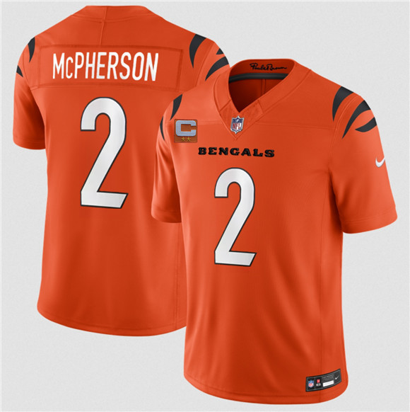 Cincinnati Bengals #2 Evan McPherson Orange 2026 F.U.S.E. 2-Star C Patch Vapor Untouchable Limited Football Stitched Jersey