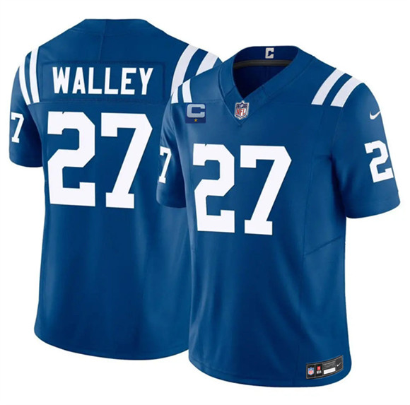 Indianapolis Colts #27 Justin Walley Blue 2026 F.U.S.E. 1-Star C Patch Vapor Limited Football Stitched Jersey Indianapolis Colts #27 Justin Walley Blue 2026 F.U.S.E. 1-Star C Patch Vapor Limited Football Stitched Jersey