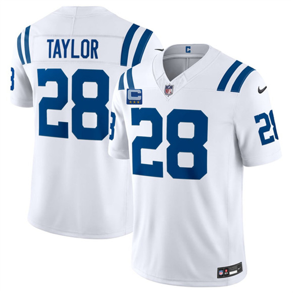 Indianapolis Colts #28 Jonathan Taylor White 2026 F.U.S.E. With 4-Star C Patch Limited Football Stitched Jersey Indianapolis Colts #28 Jonathan Taylor White 2026 F.U.S.E. With 4-Star C Patch Limited Football Stitched Jersey