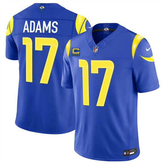 Los Angeles Rams #17 Davante Adams Royal 2026 F.U.S.E. 4-Star C Patch Vapor Limited Football Stitched Jersey