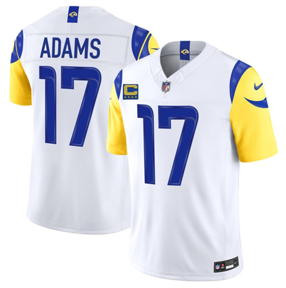 Los Angeles Rams #17 Davante Adams White 2026 F.U.S.E. 4-Star C Patch Vapor Limited Football Stitched Jersey