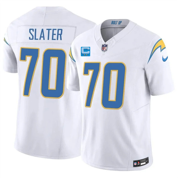 Los Angeles Chargers #70 Rashawn Slater White 2026 F.U.S.E. 2-Star C Patch Vapor Limited Football Stitched Jersey