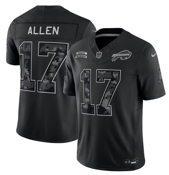 Buffalo Bills #17 Josh Allen Black 2026 F.U.S.E. Salute to Service Limited Stitched Football Jersey