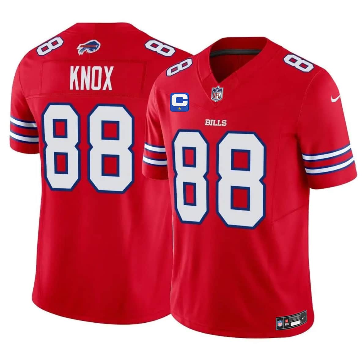 Buffalo Bills #88 Dawson Knox Red 2026 F.U.S.E. Vapor With 1-Star C Patch Untouchable Limited Football Stitched Jersey Buffalo Bills #88 Dawson Knox Red 2026 F.U.S.E. Vapor With 1-Star C Patch Untouchable Limited Football Stitched Jersey