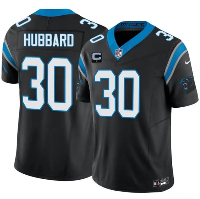 Carolina Panthers #30 Chuba Hubbard Black 2026 F.U.S.E. 1-Star C Patch Vapor Limited Football Stitched Jersey