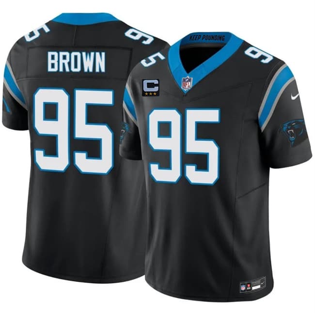 Carolina Panthers #95 Derrick Brown Black 2026 F.U.S.E. 3-Star C Patch Vapor Limited Football Stitched Jersey