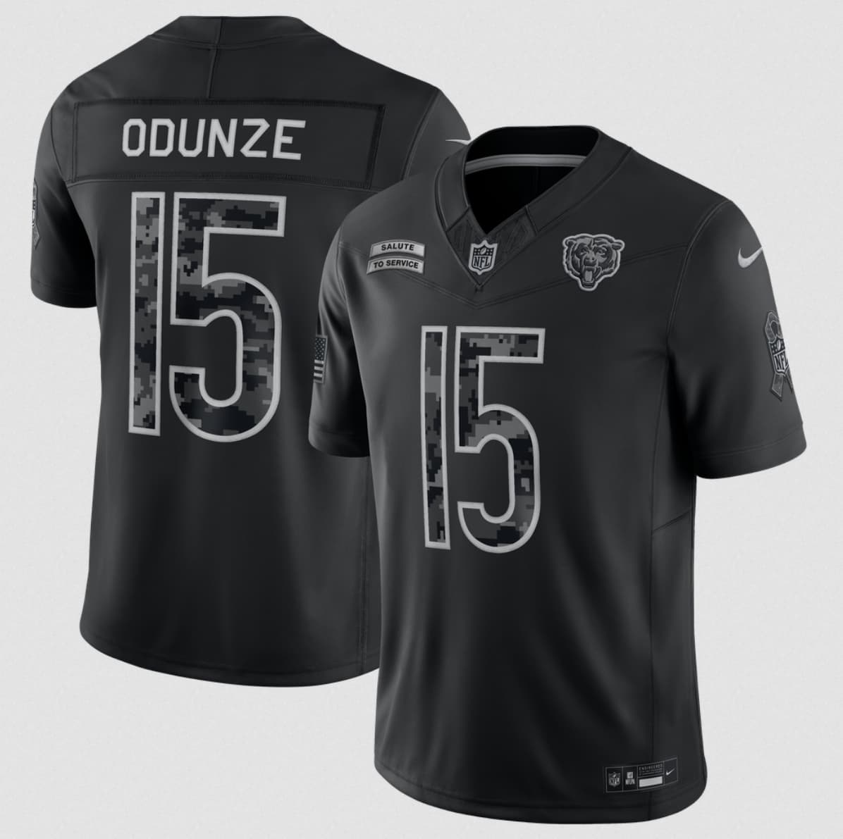 Chicago Bears #15 Rome Odunze Black 2026 F.U.S.E. Salute to Service Limited Football Stitched Jersey