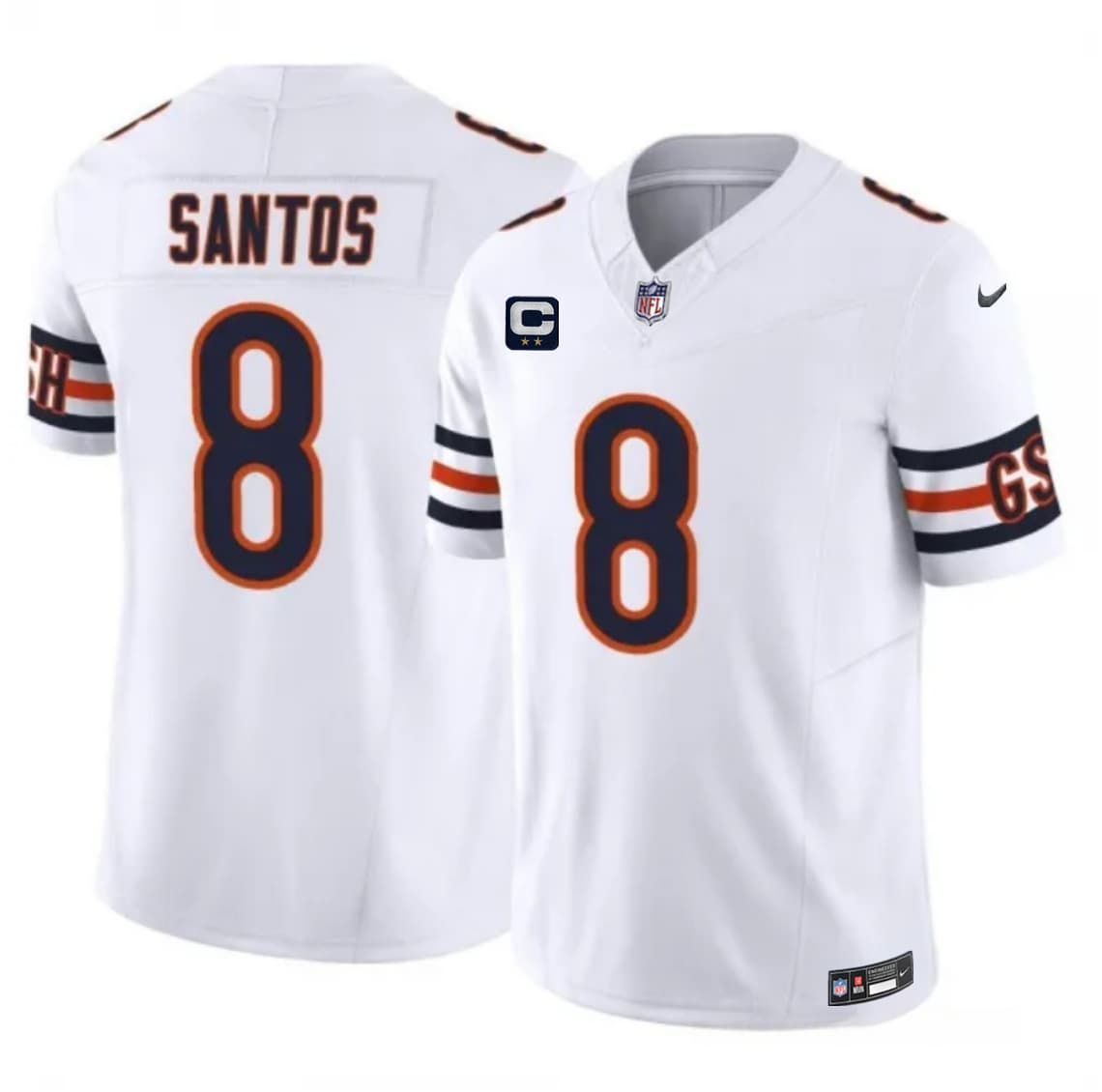 Chicago Bears #8 Cairo Santos White 2026 F.U.S.E. 2-Star C Patch Vapor Untouchable Limited Football Stitched Jersey