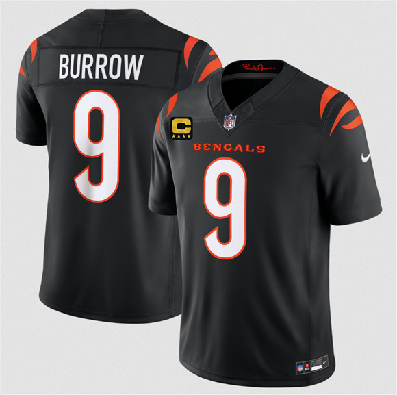 Cincinnati Bengals #9 Joe Burrow Black 2026 F.U.S.E. 4-Star C Patch Vapor Untouchable Limited Football Stitched Jersey Cincinnati Bengals #9 Joe Burrow Black 2026 F.U.S.E. 4-Star C Patch Vapor Untouchable Limited Football Stitched Jersey