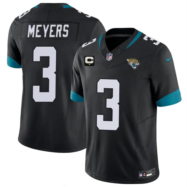 Jacksonville Jaguars #3 Jakobi Meyers Black 2026 F.U.S.E. 1-Star C Patch Vapor Limited Football Stitched Jersey