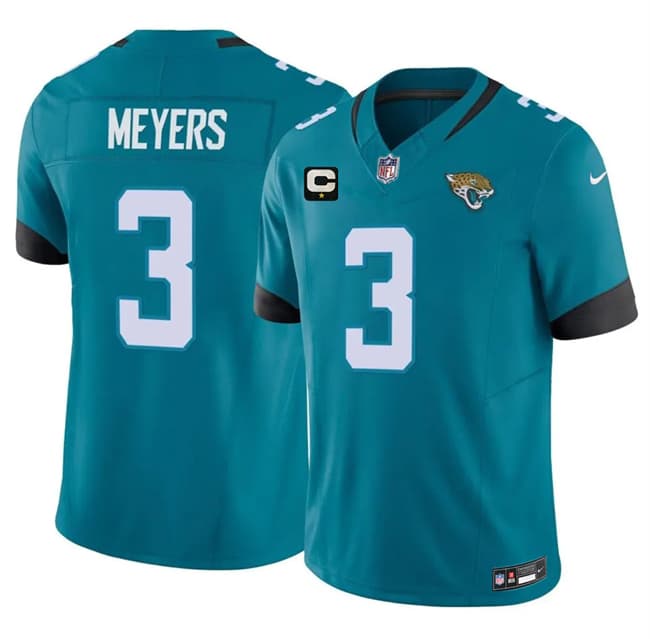 Jacksonville Jaguars #3 Jakobi Meyers Teal 2026 F.U.S.E. 1-Star C Patch Vapor Limited Football Stitched Jersey