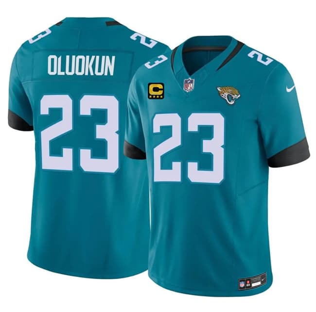 Jacksonville Jaguars #23 Foyesade Oluokun Teal 2026 F.U.S.E. 4-Star C Patch Vapor Limited Football Stitched Jersey