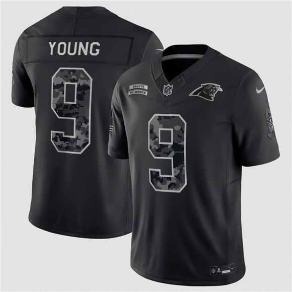 Carolina Panthers #9 Bryce Young Black F.U.S.E. 2026 Salute to Service Limited Football Stitched Jersey