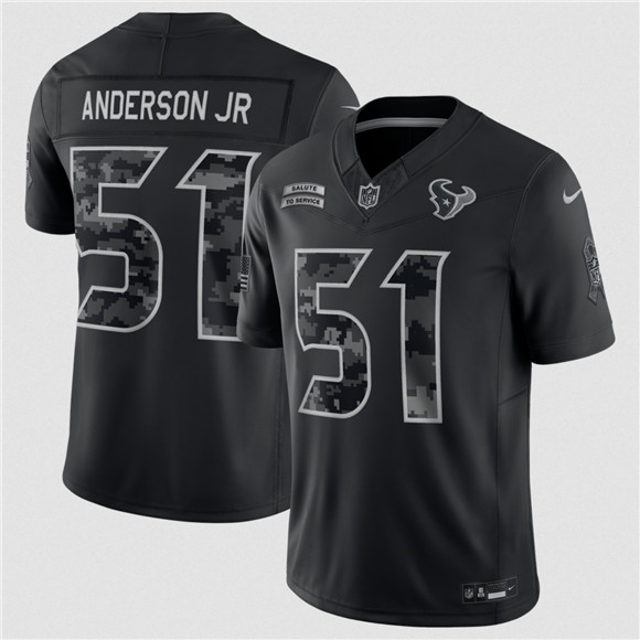 Houston Texans #51 Will Anderson Jr. Black F.U.S.E. 2026 Salute to Service Limited Football Stitched Jersey Houston Texans #51 Will Anderson Jr. Black F.U.S.E. 2026 Salute to Service Limited Football Stitched Jersey