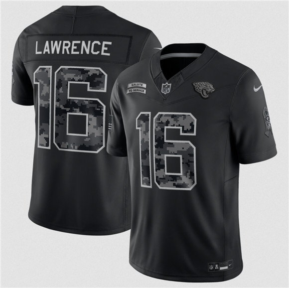 Jacksonville Jaguars #16 Trevor Lawrence Black F.U.S.E. 2026 Salute to Service Limited Football Stitched Jersey