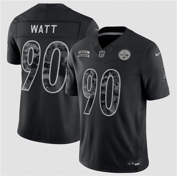 Pittsburgh Steelers #90 T.J. Watt Black F.U.S.E. 2026 Salute to Service Limited Football Stitched Jersey Pittsburgh Steelers #90 T.J. Watt Black F.U.S.E. 2026 Salute to Service Limited Football Stitched Jersey