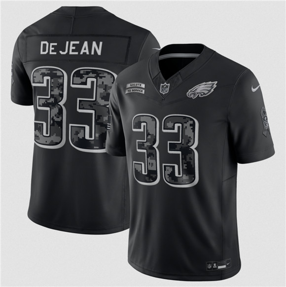 Philadelphia Eagles #33 Cooper DeJean Black F.U.S.E. 2026 Salute to Service Limited Football Stitched Jersey