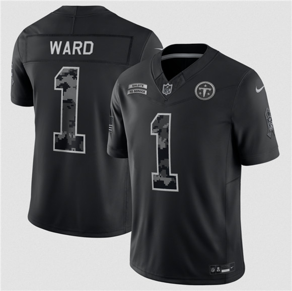 Tennessee Titans #1 Cameron Ward Black F.U.S.E. 2026 Salute to Service Limited Football Stitched Jersey