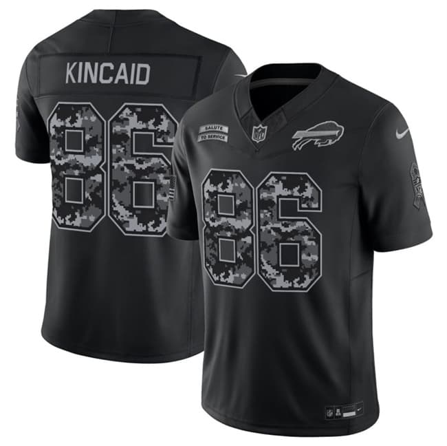 Buffalo Bills #86 Dalton Kincaid Black 2026 F.U.S.E. Salute to Service Limited Stitched Football Jersey Buffalo Bills #86 Dalton Kincaid Black 2026 F.U.S.E. Salute to Service Limited Stitched Football Jersey