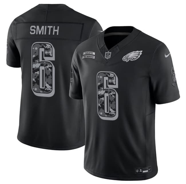 Philadelphia Eagles #6 DeVonta Smith Black F.U.S.E. 2026 Salute to Service Limited Football Stitched Jersey