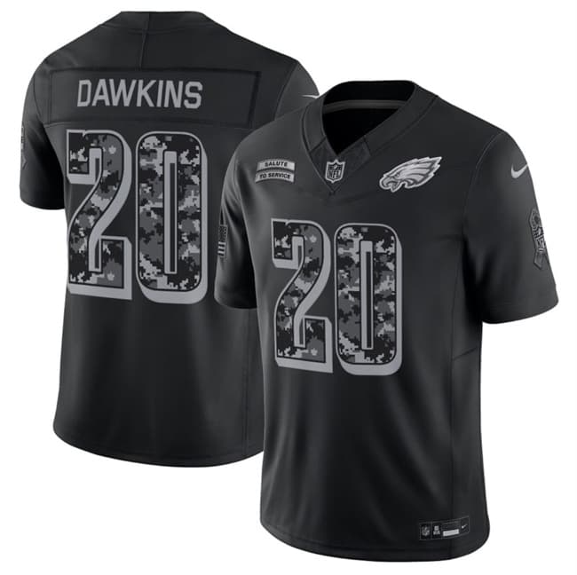 Philadelphia Eagles #20 Brian Dawkins Black F.U.S.E. 2026 Salute to Service Limited Football Stitched Jersey