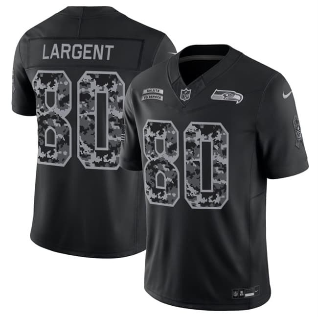 Seattle Seahawks #80 Steve Largent Black 2026 F.U.S.E. Salute to Service Limited Football Stitched Jersey Seattle Seahawks #80 Steve Largent Black 2026 F.U.S.E. Salute to Service Limited Football Stitched Jersey