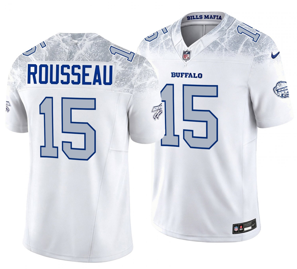 Buffalo Bills #15 Gregory Rousseau White 2025 F.U.S.E. 'Rivalries' Vapor Untouchable Limited Stitched Football Jersey