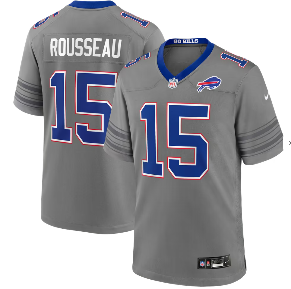 Buffalo Bills #15 Gregory Rousseau Nike Gray Game Jersey